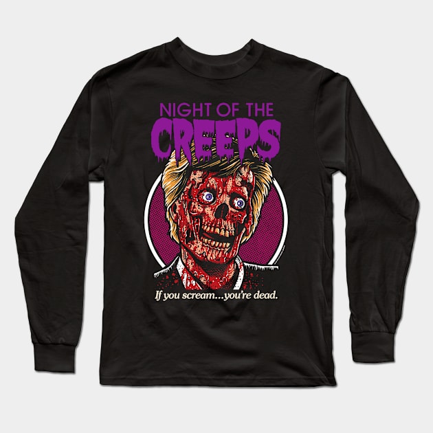 Night Of The Creeps, horror, 80s, cult classic Long Sleeve T-Shirt by PeligroGraphics